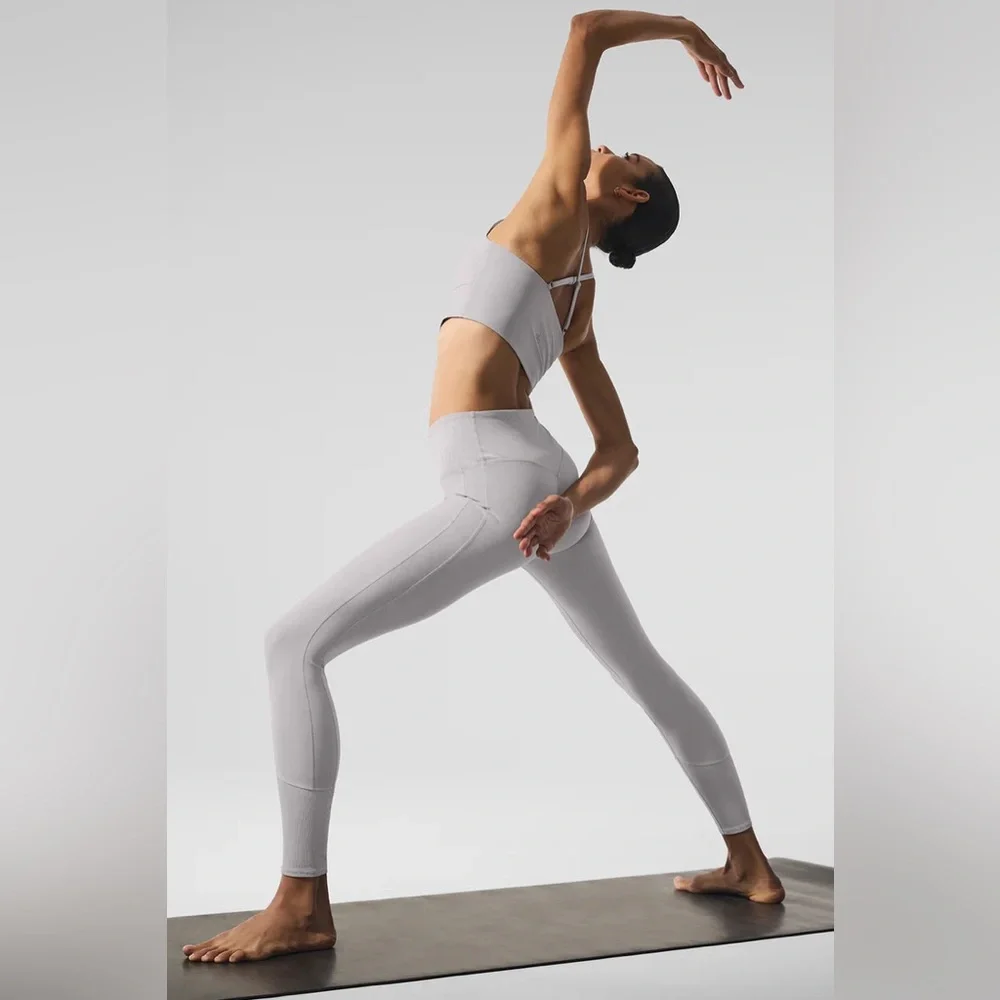 ALO YOGA | ✨NEW✨ Washed Alosoft High-Waist Lounge Legging in Grey Sky Wash